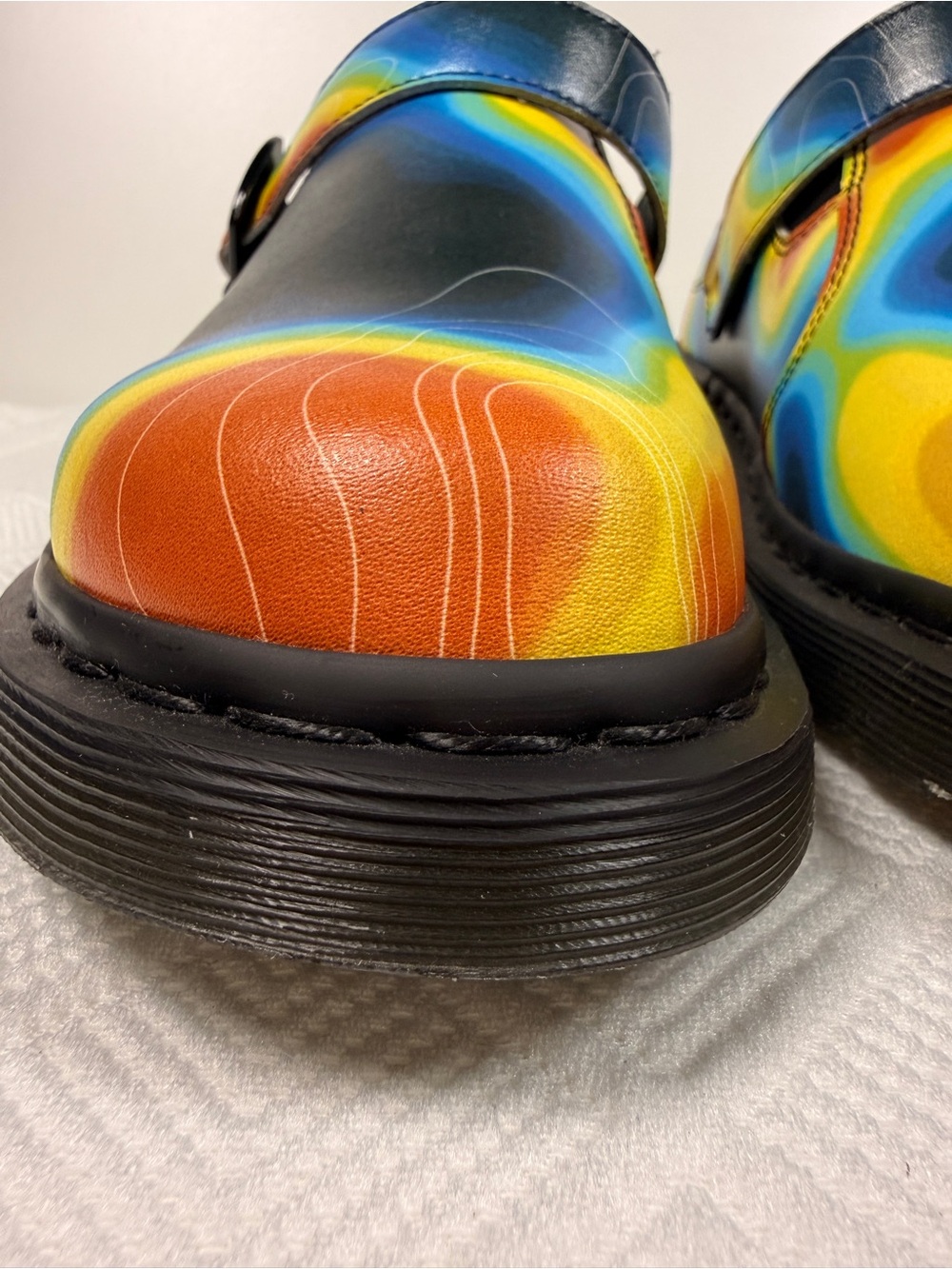 Dr Martens Isham Thermal Map Genix Nappa Leather Slingback Chunky Mule 11, NWOT - Picture 4 of 16